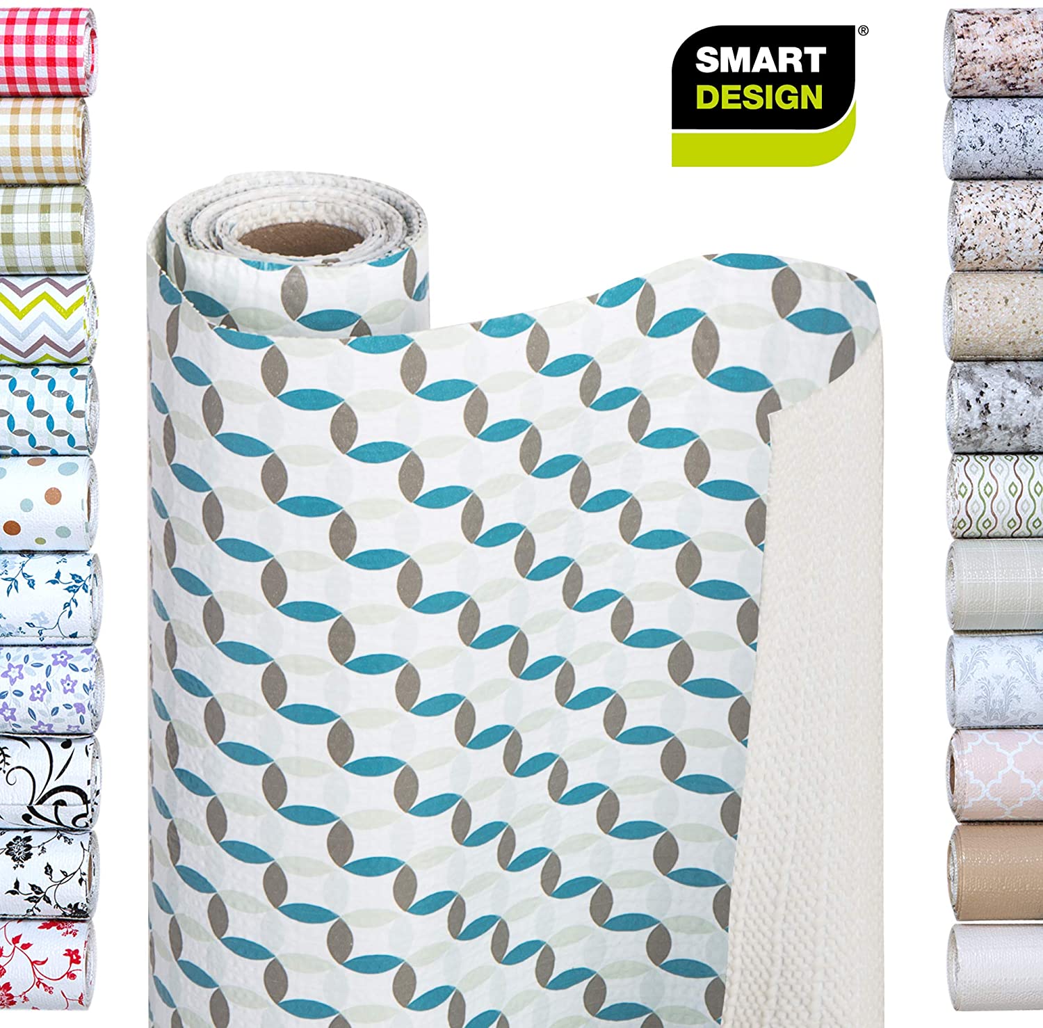 Smart Design Shelf Liner Bonded Grip Ocean Origami Home Kitchen Drawer Cabinet Smooth Top Non Adhesive 18 Inch X 5 Feet Storage Organization Kitchen Dining Sailingschool Pl