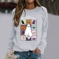 thumbnail image 2 of Halloween Sweatshirt for Women Hoodless Sweatshirt Oversized Crewneck Pullover Top for Women Long Sleeve Sweatshirt Casual Wear Comfortable Soft Light Gray S, 2 of 5
