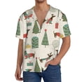 thumbnail image 3 of Vsdgher Christmas Dachshund Dog Print Men's Wrinkle Free Untucked Cuban Shirt Business Casual Button Down Shirts Short Sleeve Shirt, 3 of 7