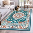 thumbnail image 2 of Turquoise Boho Large Area Rugs for Bedroom Living Room, Non Slip Carpet Bedside Rug, Ethnic Aztec Southwest Abstract Pattern Rectangular Floor Cover Kitchen Accent Rug 2.7'x5' for Dining Room/Office, 2 of 9