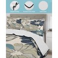 thumbnail image 4 of Sage Green Blue Floral Twin Size Down Alternative Comforter, Lightweight Comforter Quilt Bedding Set with Pillow Shams Vintage Beige Botanical All Seasons Bed Comforter Duvet Insert 68"x86", 4 of 7