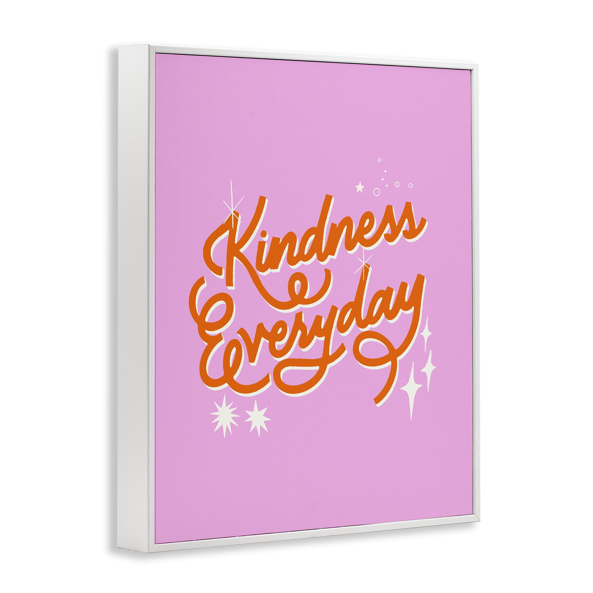 Stupell Industries Cursive Kindness Everyday White Framed Giclee Art, design by Indira Prieto | IndySign