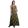 thumbnail image 1 of Bimba Floral Women V Neck Sleeveless Front Slit Casual Maxi Printed BohoÂ&nbsp;Dress-Large, 1 of 5