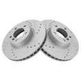 thumbnail image 2 of TRQ Front Performance Brake Rotors Set Vented Premium G-Coated Cross Drilled & Slotted Fits Select 2001-2003 BMW 530i 2000-2003 540i, 2 of 6