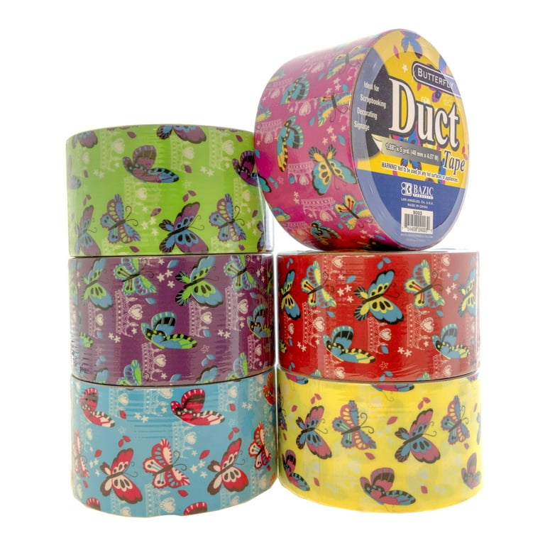 BAZIC Printed Duct Tape Butterfly Pattern 1.88 X 5 Yards, Colored Duct  Tape Designs Tape for Craft Art Decor Party DIY Christmas Gift Wapping,  6-Pack