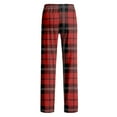 thumbnail image 3 of LNZGNM Mens Pajamas Pants Elastic Waist Drawstring Prints Sleep Pant Soft Loose Lightweight Pj Bottoms Fashion Home Sleepwear,Deep Red M, 3 of 6