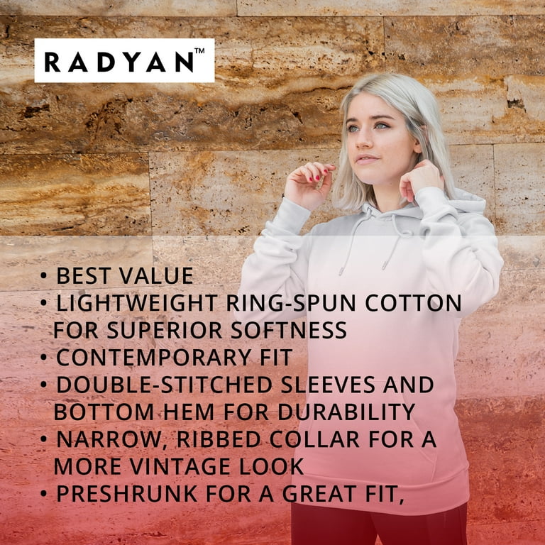 Radyan's Inside Brushed 2x1 Elastase Rib Kangaroo Pocket Cotton, Polyester  Comfort Fabric, Adult Unisex Casual Hoodie with DTM String and Sponge  Fleece Pullover 