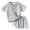 Grey, variant on Toddler Baby Boy Girl Summer Outfit Short Sleeve Rainbow T-Shirt Top Solid Color Shorts 2PCS Cute Clothes (Blue, 12-18 Months)