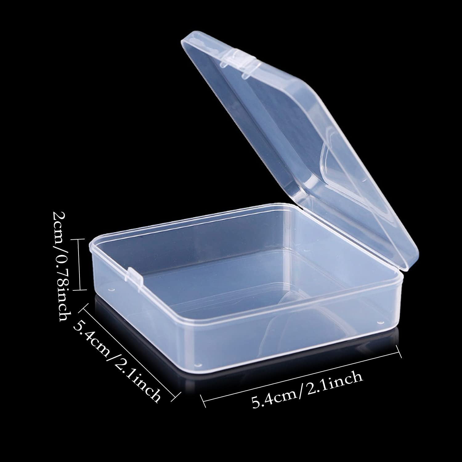 Small Items Crafts 2.9 x 2.9 x1Inches Jewelry Hardware 24 Pack Small Clear Plastic Storage Containers with Lids,Beads Storage Box with Hinged Lid for Beads,Earplugs,Pins 