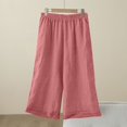 thumbnail image 2 of AINIYS High Waisted Relaxed Wide Leg Capris Pants for Women Home Casual Daily Pink XXL, 2 of 3