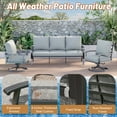 thumbnail image 5 of HOMREST Patio Furniture Sets 4 PCS Outdoor Metal Conversation Sets, 360 Degree Swivel Rocking Chairs Patio Conversation Set with Coffee Table and 3-Seat Sofa for Garden, Deck and Poolside, 5 of 9