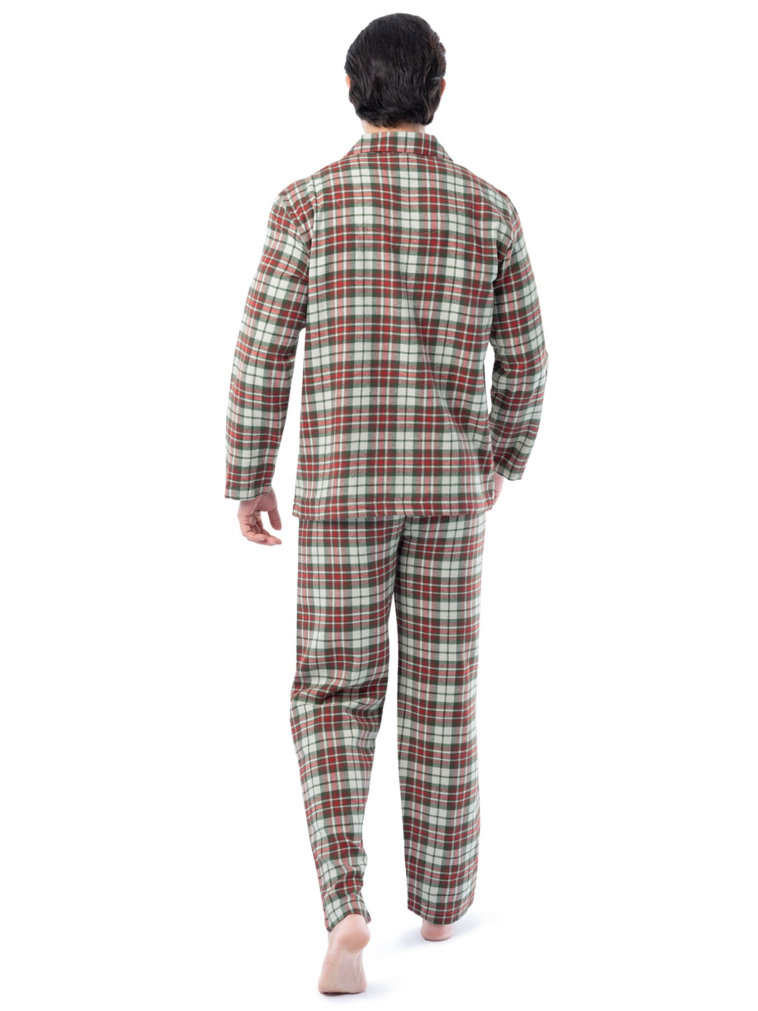 Fruit of the Loom Men's Plaid Flannel Top and Bottom Pajama Set, Sizes S-5XL