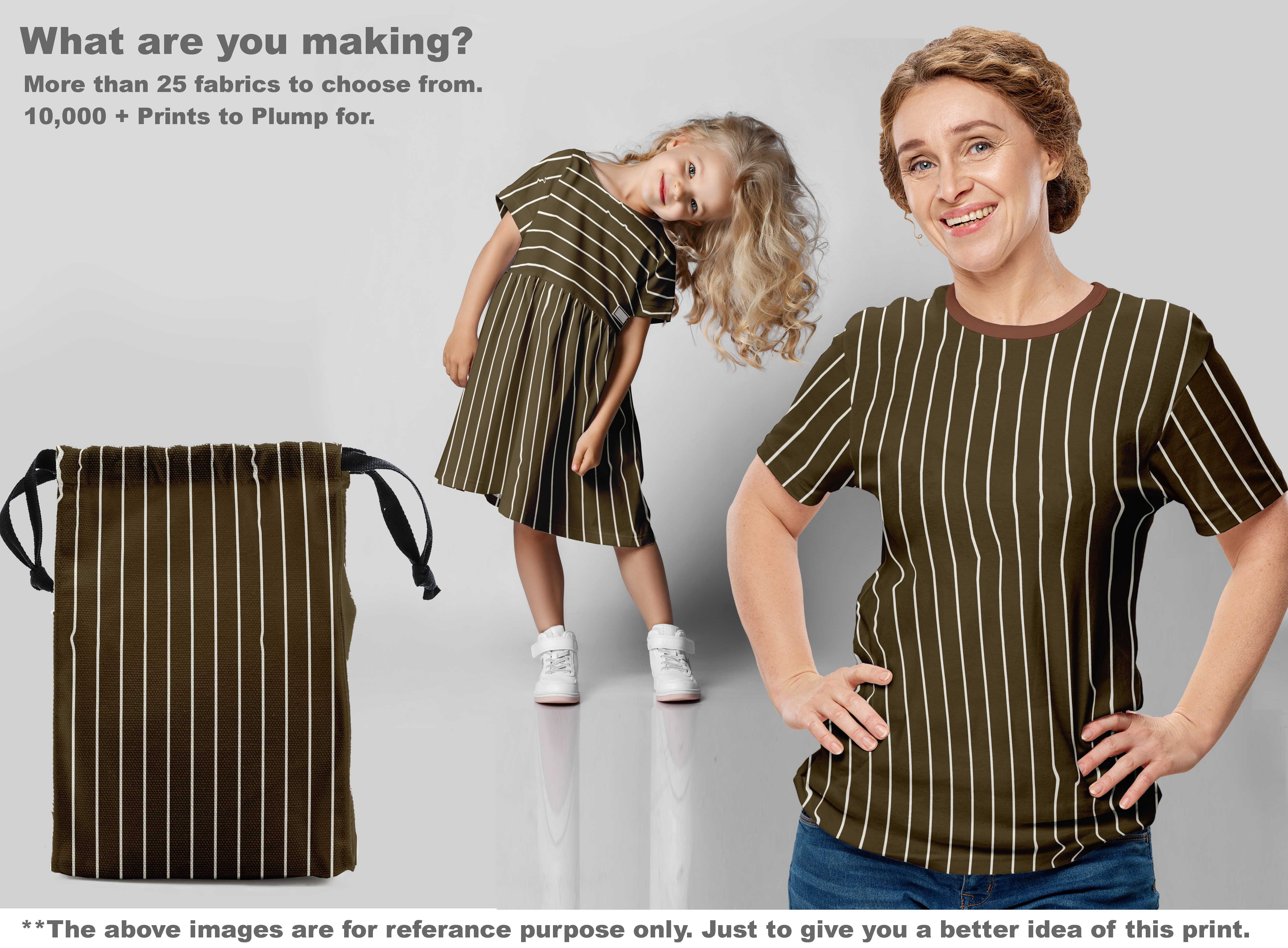 oneOone Georgette Viscose Brown Fabric Stripes Fabric For Sewing Printed Craft Fabric By The Yard 42 Inch Wide