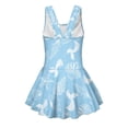thumbnail image 5 of Uourmeti Seashell & Mermaid Tail Print Girls Swim Dress - One Piece Skirted Bathing Suit with Quick Dry, Stretchy Fabric for Pool & Beach, 5 of 8