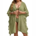 thumbnail image 2 of Favoffer Womens Plus Size Cardigan Ruffled Open Front Casual Cover Up Loose Fit Lightweight Kimono for Beach Pool Vacation, 2 of 7