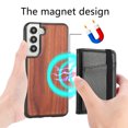 thumbnail image 2 of Allytech Wooden Case for Samsung Galaxy S22/ Galaxy S22 5G 2022(6.1"), Detachable Magnetic Back Wallet Card Slots Shockproof Protective Folio Kickstand Case for Samsung Galaxy S22 2022, Walnut, 2 of 8
