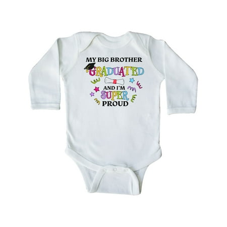 

Inktastic My Big Brother Graduated and I m Super Proud Gift Baby Boy or Baby Girl Long Sleeve Bodysuit
