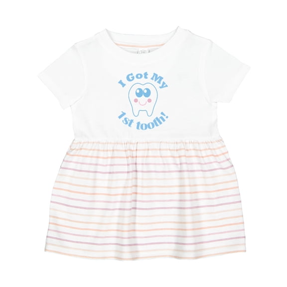 Inktastic I Got My First Tooth Baby Boy Girls Baby Dress