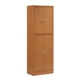 thumbnail image 1 of Hodedah Dining Room Storage 4 Door Kitchen Pantry China Cabinet, Cherry, 1 of 5