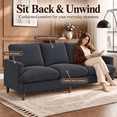thumbnail image 4 of Doyolan 89.8" Corduroy Sofa,3 Seater Sofa Couch with Extra Deep Seats, Comfy Upholstered Couch for Living Room,Black, 4 of 5