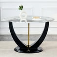 thumbnail image 2 of Juiluna 48" Sintered Stone Dining Table With MDF Legs Imitation Marble Desktop Circular Modern Dining Table For Living Room Restaurants, 2 of 9