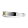 thumbnail image 3 of White Sterling Silver Ring Band Gemstone Cubic Zirconia CZ Rectangle Multi-color Round, 3 of 4
