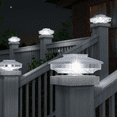 thumbnail image 3 of BITPOTT Solar Post Cap Lights Outdoor, 4 Pack 3-in-1 [4X4/5X5/6X6] Fence Post Solar Lights, Waterproof IP65 6000K Outdoor Light for Garden Patio Porch Fence, White, 3 of 9