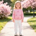 thumbnail image 2 of ZIXKCGDSE Girls 2 Piece Outfits Bow Long Sleeve Pullover Fall Tops and Pants Set Daily Wear Size 18-24 Months, 2 of 4