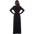 thumbnail image 5 of KOH KOH Long Sleeve Modest Fall Winter Evening Flowy Empire Waist Full Floor Length Cocktail Formal Tall Maxi Dress Gown Abaya Kaftan Caftan For Women Black XX-Large US 18-20 NT120, 5 of 6