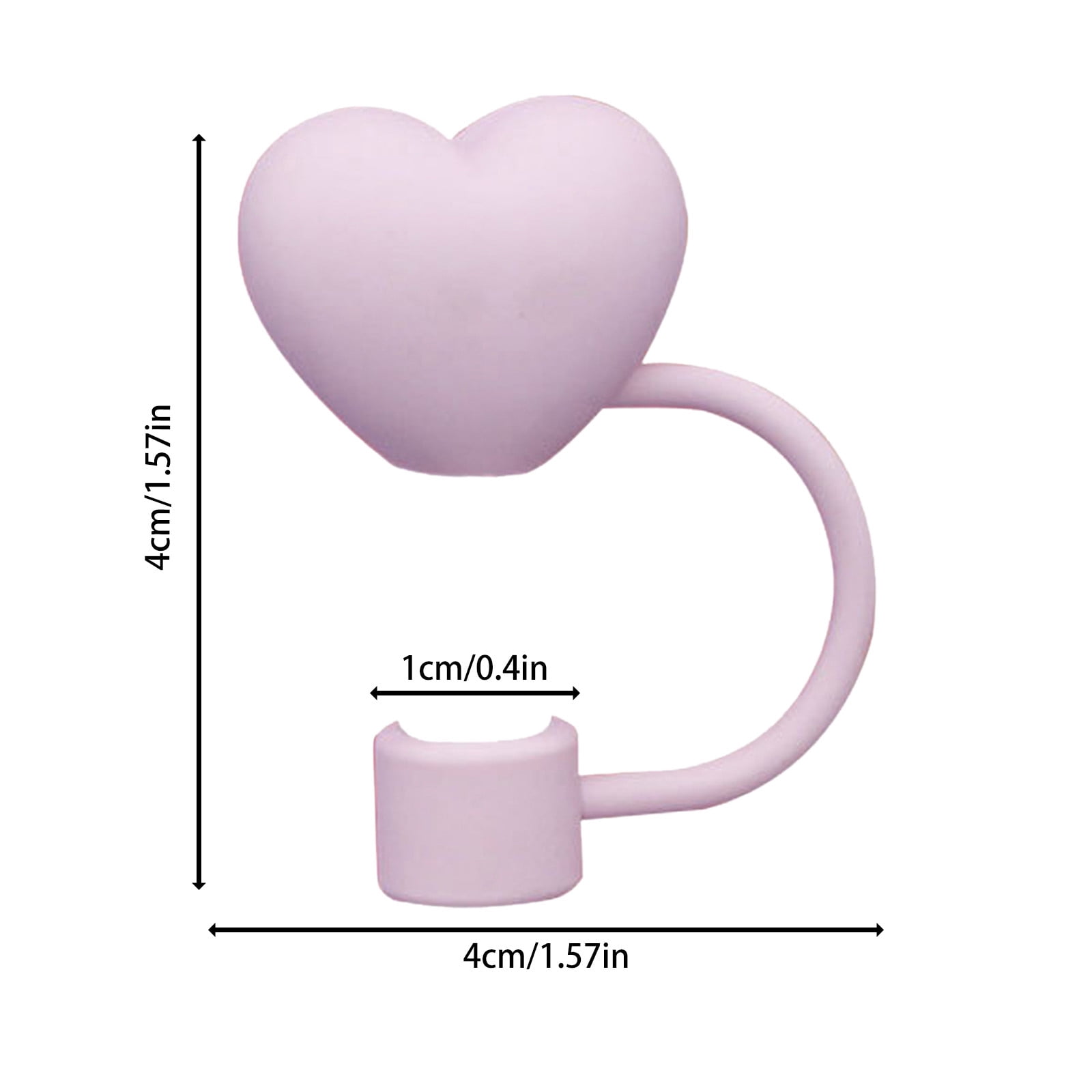 2 Pailles En Silicone Réutilisables En Forme De Cœur - Rose (L) - Idéales Sorties Plein Air