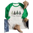 thumbnail image 2 of Anbech Christmas 3/4 Sleeve T Shirts for Women Shirt Merry Christmas Tees Funny Christmas Snowflake Graphic Shirts Baseball Tee Tops, 2 of 4