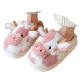 thumbnail image 2 of Fuzzy Slippers For Women Couples Men On Furry Flat Home Winter Round Toe Keep Warm Spotted Cow Slippers Shoes Warm Cozy Winter House Slippers Bedroom Indoor House Shoes, 2 of 7