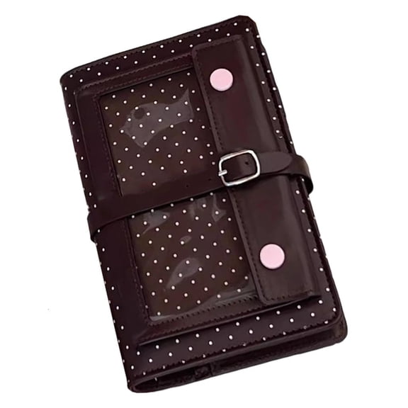 PU Leather Binder Journal Notebook With 60 Sheets Unlined Pages And Clear PVC Window Portable Diary For Daily Scheduling