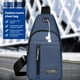 thumbnail image 5 of Mochila bandolera | Bolsa de pecho multiusos con orificio para auriculares – Nylon ligero, correa ajustable, gran capacidad, viajes y senderismo, 12,2"x6,7"x2" – Azul, Gris, Negro, 5 of 7