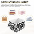 thumbnail image 7 of Foldable Fabric Storage Bin With Handle Collapsible Basket Box Storage With Lid Organizer Stenciled Floral Design, 7 of 7