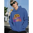 thumbnail image 2 of Spooky Vibes. Retro Pumpkin Hoodie Men -Image by Shutterstock, Male 4X-Large, 2 of 4