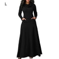 thumbnail image 1 of Vestido largo para mujer, color sólido, bolsillo, noche, fiesta, disfraz, negro, L seitruly AP000721-03, 1 of 7