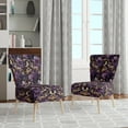 thumbnail image 2 of Designart "Regal Damask In Gold And Purple II" Purple Marble Upholstered Accent Chair - Glam Arm Chair For Living Room, 2 of 5