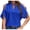 Blue, variant on Qiopertar Off Shoulder Top for Women V Neck Short Sleeve Blouse Solid Color Casual Loose Tops Holiday Party Vacation Fashion Shirts, White L
