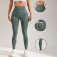 thumbnail image 2 of Women's Pants, Womens Fashion Yoga Pants Stretch Soft High Waisted Tummy Control Gym Legging Athletic Workout Compression Pants Green S, 2 of 6