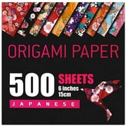 Japanese Washi Origami Paper 500 Sheets, 10 Vivid Colors and Easy Folding,6 Inch Square Sheet, for Kids Adults, Papers, Arts and Crafts Projects (E-Book Included)