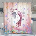 thumbnail image 5 of Mermaid Shower Curtain, Pink Sea Ocean Coral Reef Fish Seashell Theme Waterproof Fabric Bathroom Curtains, Beautiful Pink Sea Ocean Kids Girl Bathroom Shower Curtain with 12PCS Hooks, 36X70IN, 5 of 6