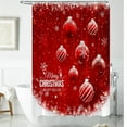 thumbnail image 6 of Todaioua Merry Christmas Shower Curtain Red Xmas Ball White Snowflake Green Pine Twig Winter Holiday Seasonal Festival Happy New Year Fabric Bathroom Decor Curtain with Hooks, 6 of 7