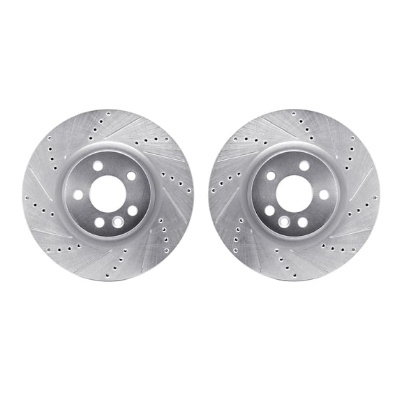 Dynamic Friction Company Front Brake Rotors-Drilled and Slotted-Silver 7002-11000