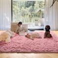 thumbnail image 3 of Alfombra PAGISOFE, rosa rubor, esponjosa, 140 x 200 cm, para dormitorio, 3 of 8