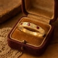 thumbnail image 3 of Ruby & Diamond Engagement Ring, Flush Set Gemstone Half Eternity Ring, Stackable Minimalist Anniversary Ring, Matching Band Ring, July Birthstone Ring, Promise Ring, 3 of 5