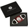 thumbnail image 2 of Mantello Double Guillotine Cigar Cutter- Cherry Wood & Stainless Steel, Self Sharpening Blades, 2 of 3