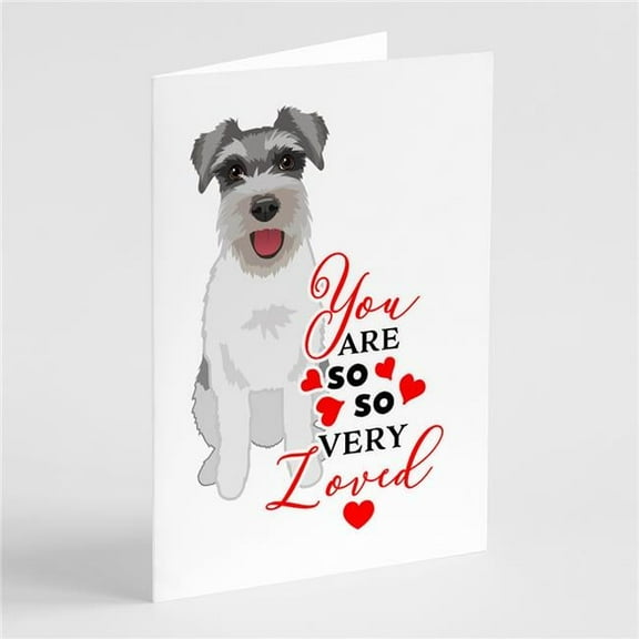 Schnauzer Salt and Pepper #3 so Loved Greeting Cards and Envelopes Pack of 8 7 in x 5 in