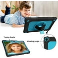 thumbnail image 7 of FIEWESEY for Lenovo M10 Plus 3rd Gen Tablet Case Built in Rotating Kickstand Shoulder Strap Hand Strap Hybrid Shockproof Armor Kids Friendly Case for Lenovo M10 Plus 10.6 inch 2022 - Black+Blue, 7 of 7