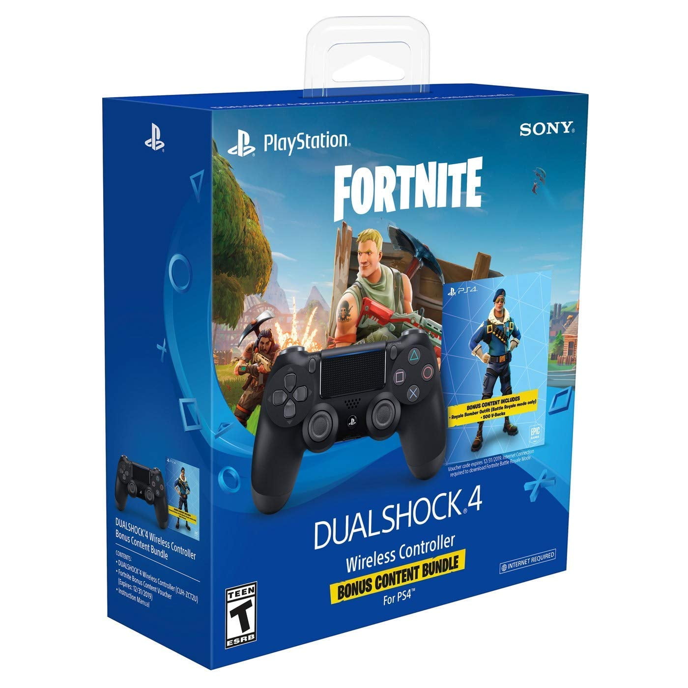 playstation 4 fortnite starter bundle playstation exclusive royale bomber outfit 500 v bucks playstation 4 slim 1 tb console with extra dualshock 4 - fortnite royale bomber skin xbox one